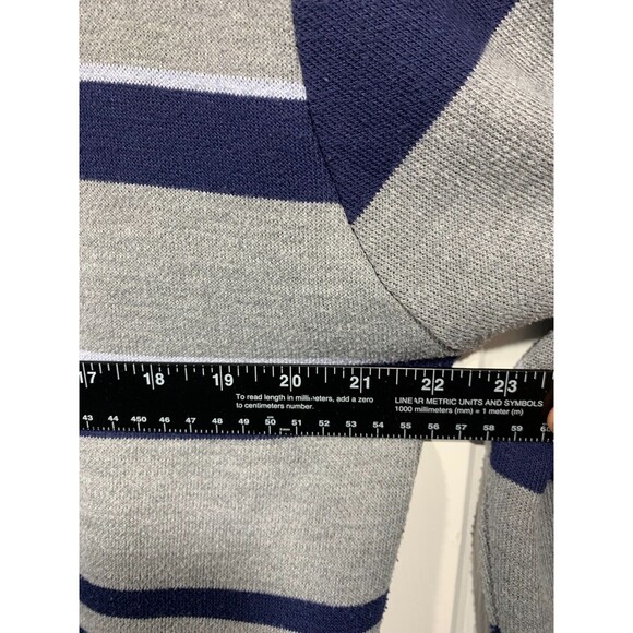Marx & Dutch XL Long Sleeve Pull-over Quarter Zip Striped Sweater Shirt Gray - Picture 8 of 10